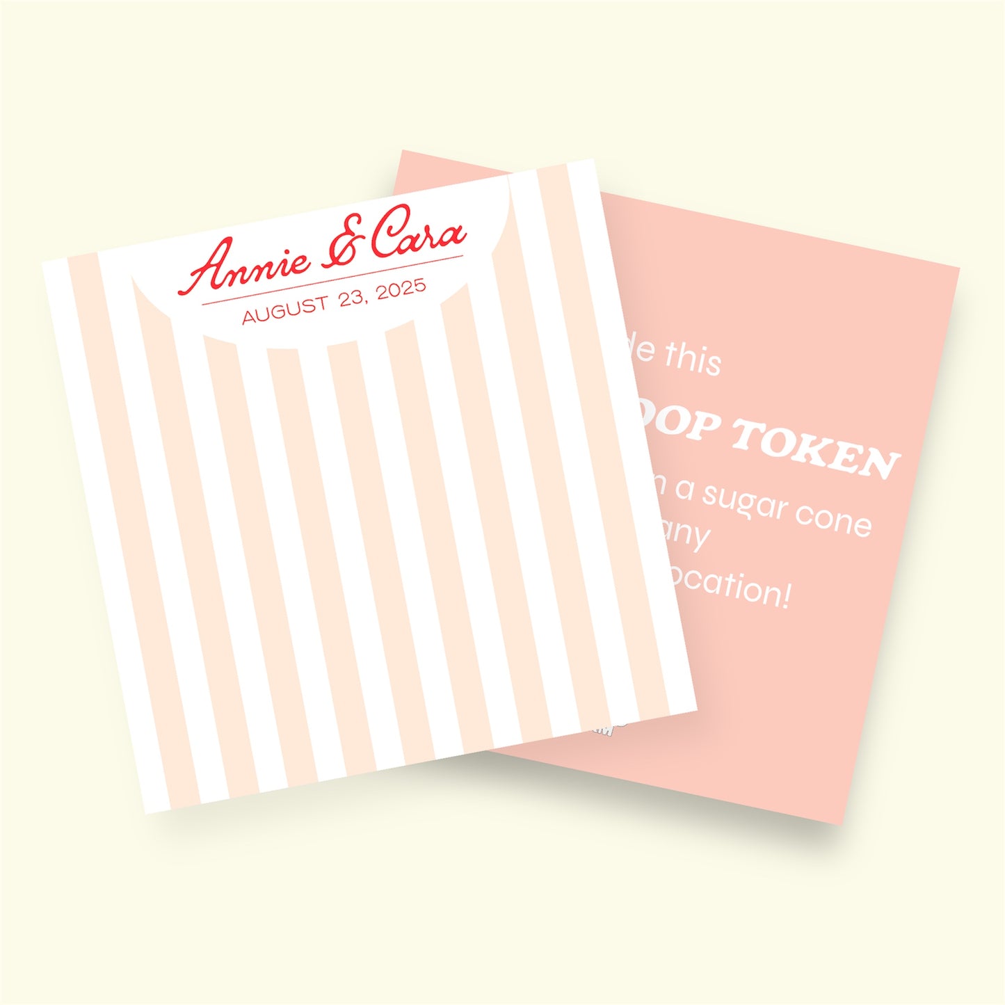 Custom Single Scoop Token Backings